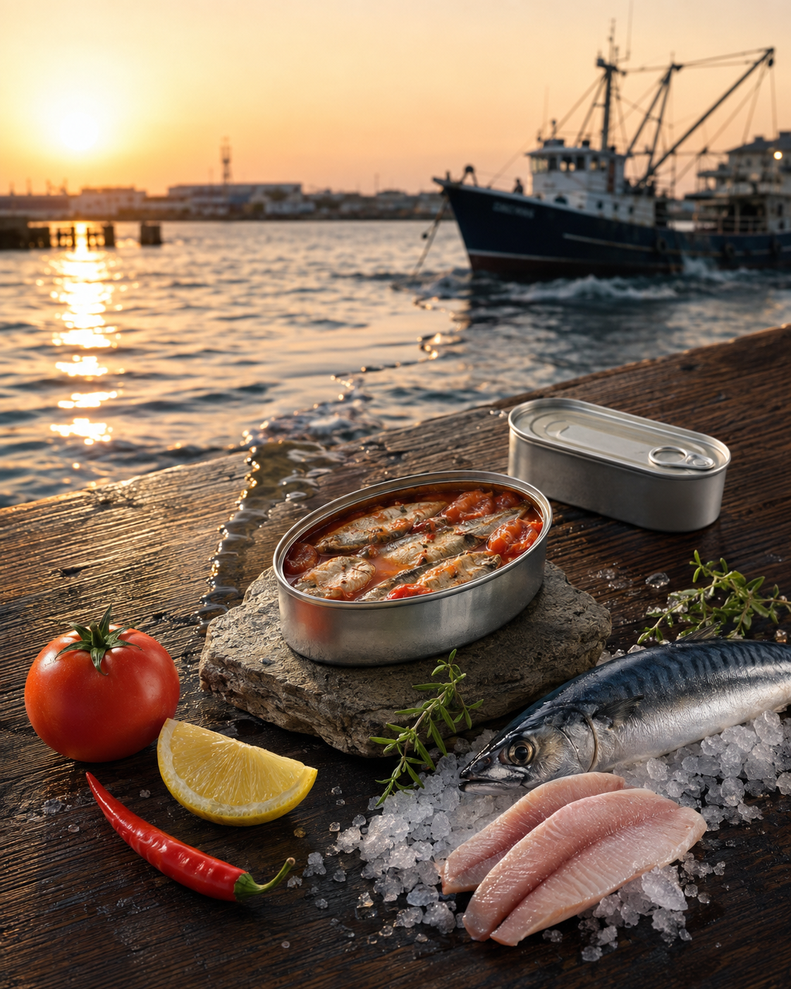 Golden Prize — dockside heritage scene at sunset